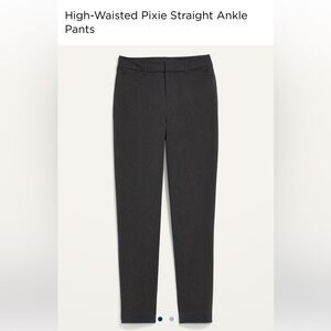 Charcoal Gray Old Navy High Waist Pixie Ankle Pants - Size 8